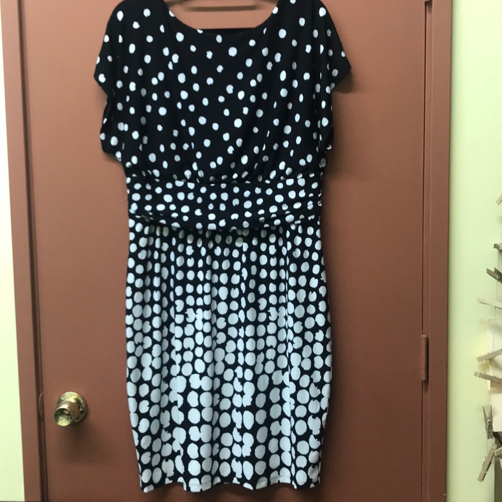 Black and white polka dot dress